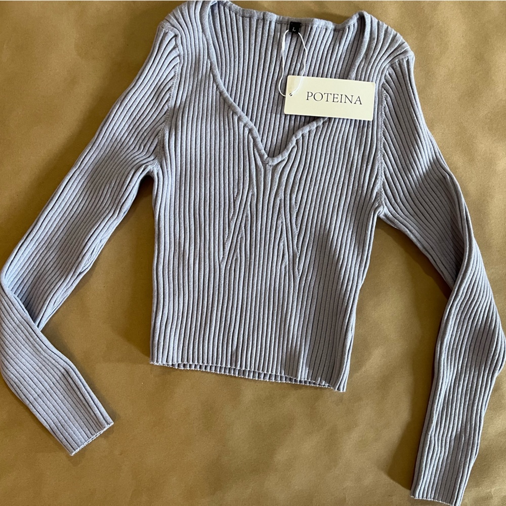 Ribbed purple long sleeve top! New with tags!